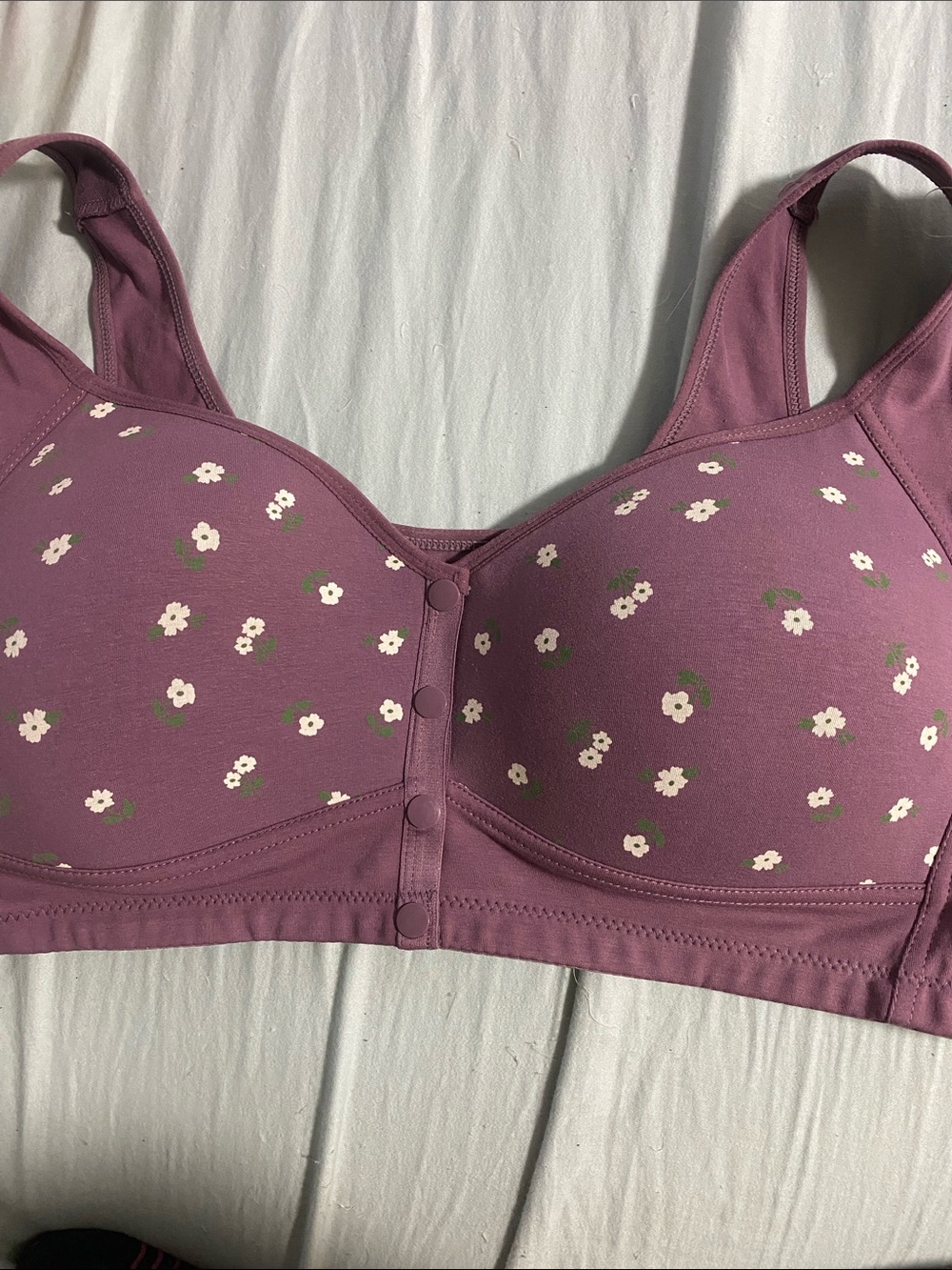 Front-Closure  Floral Comfort Bra in mauve or yellow